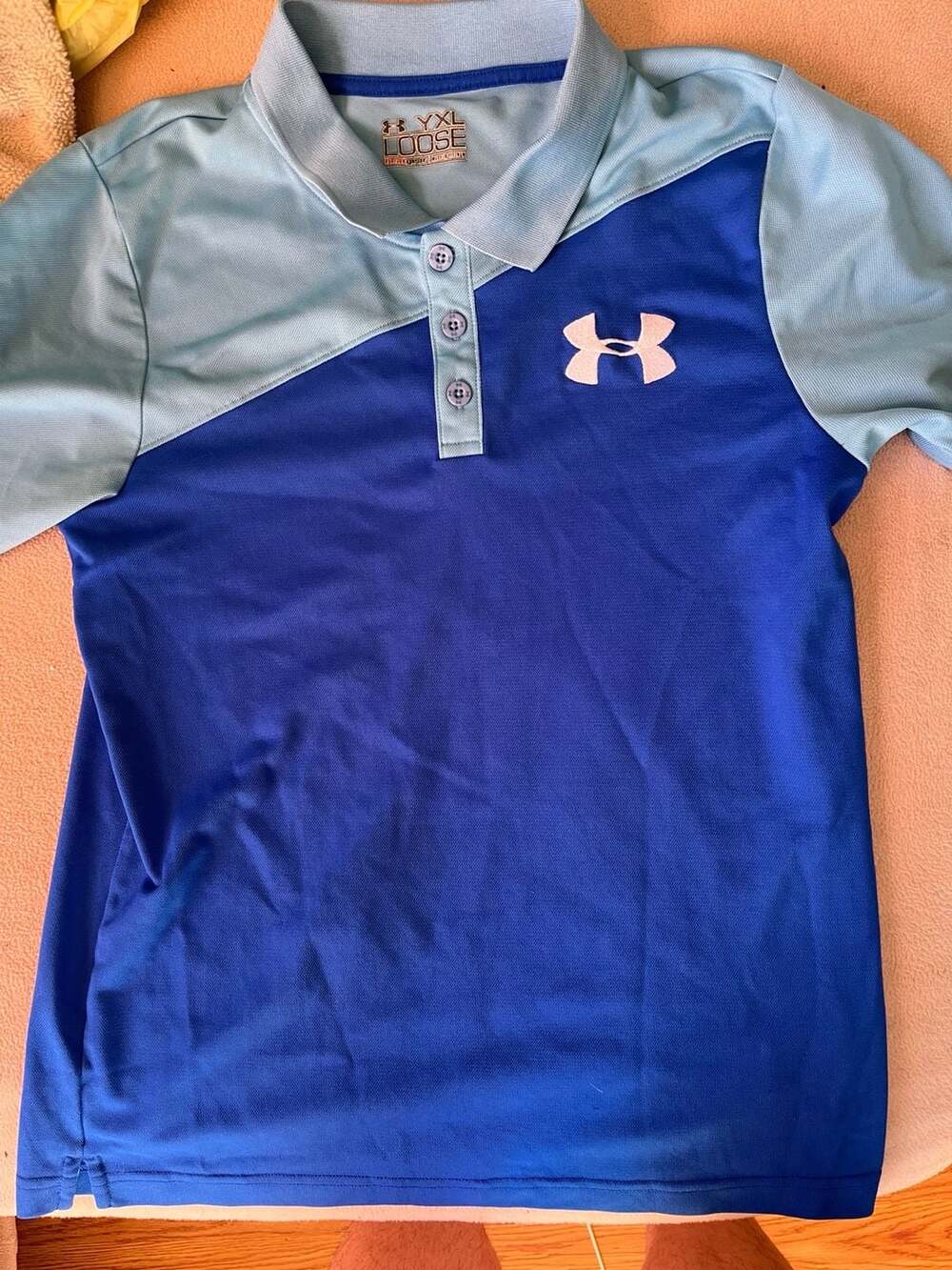 Under Armour HeatGear Polo Shirt Size YXL Blue